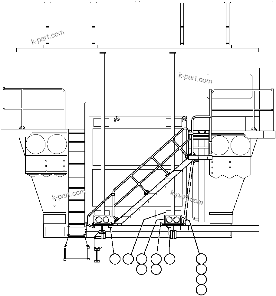 Komatsu parts book diagram for AFE47-AD 730E                SISHEN (A30095 & A30098): HEADLIGHT RELOCATION GROUP (EG1950)