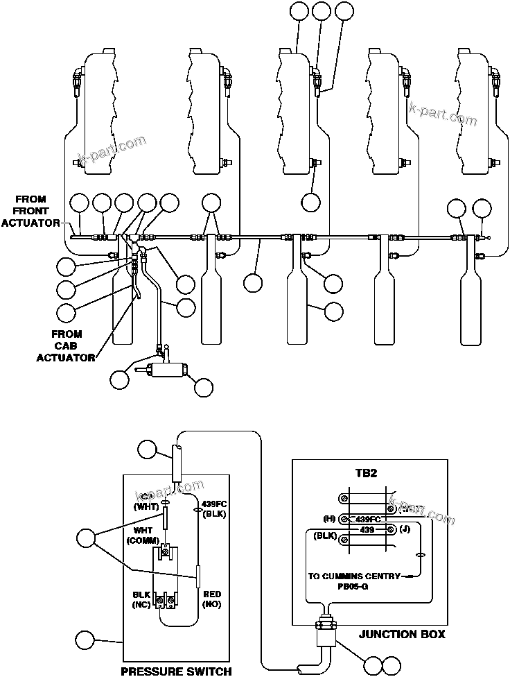 Komatsu parts book diagram for AFE47-AD 730E                SISHEN (A30095 & A30098): FIRE CONTROL SYSTEM