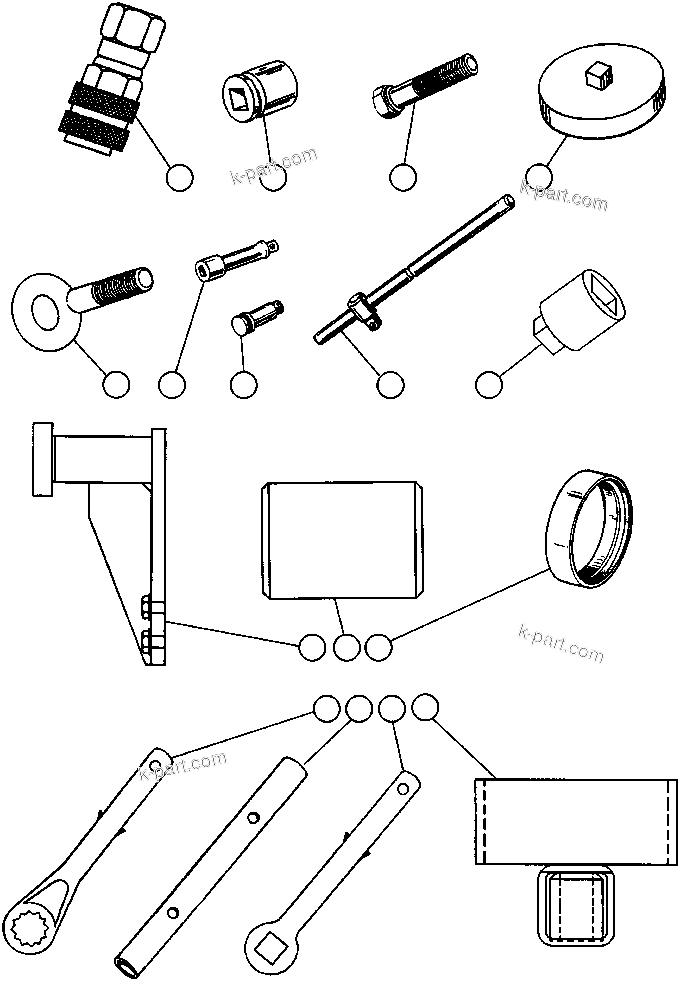 Komatsu parts book diagram for AFE47-AD 730E                SISHEN (A30095 & A30098): TOOL GROUP (EC1740)