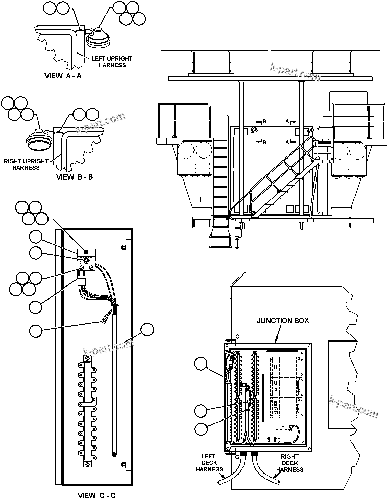 Komatsu parts book diagram for AFE47-AD 730E                SISHEN (A30095 & A30098): LADDER LIGHT INSTALLATION (EG2287)