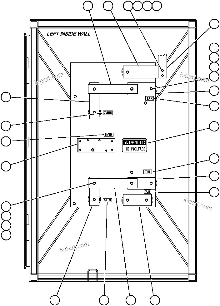 Komatsu parts book diagram for AFE47-AD 730E                SISHEN (A30095 & A30098): CONTROL CABINET - L.H. SIDE