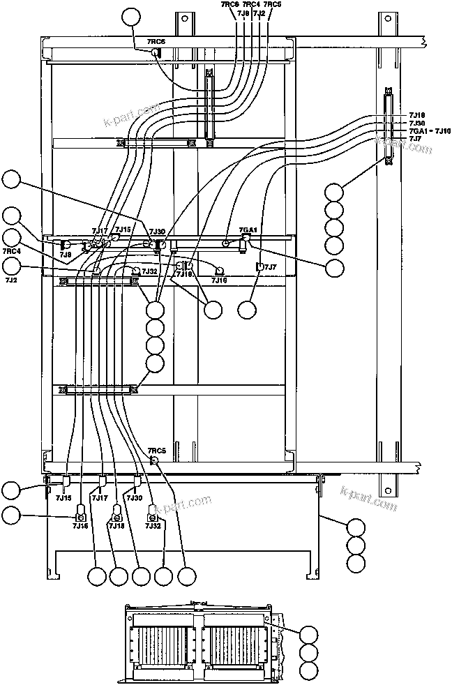 Komatsu parts book diagram for AFE47-AD 730E                SISHEN (A30095 & A30098): BLOWN GRID - 3 STEP, 18 ELEMENT - 2