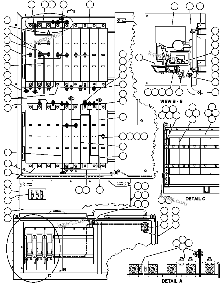Komatsu parts book diagram for AFE47-AD 730E                SISHEN (A30095 & A30098): BLOWN GRID - 3 STEP, 18 ELEMENT - 3
