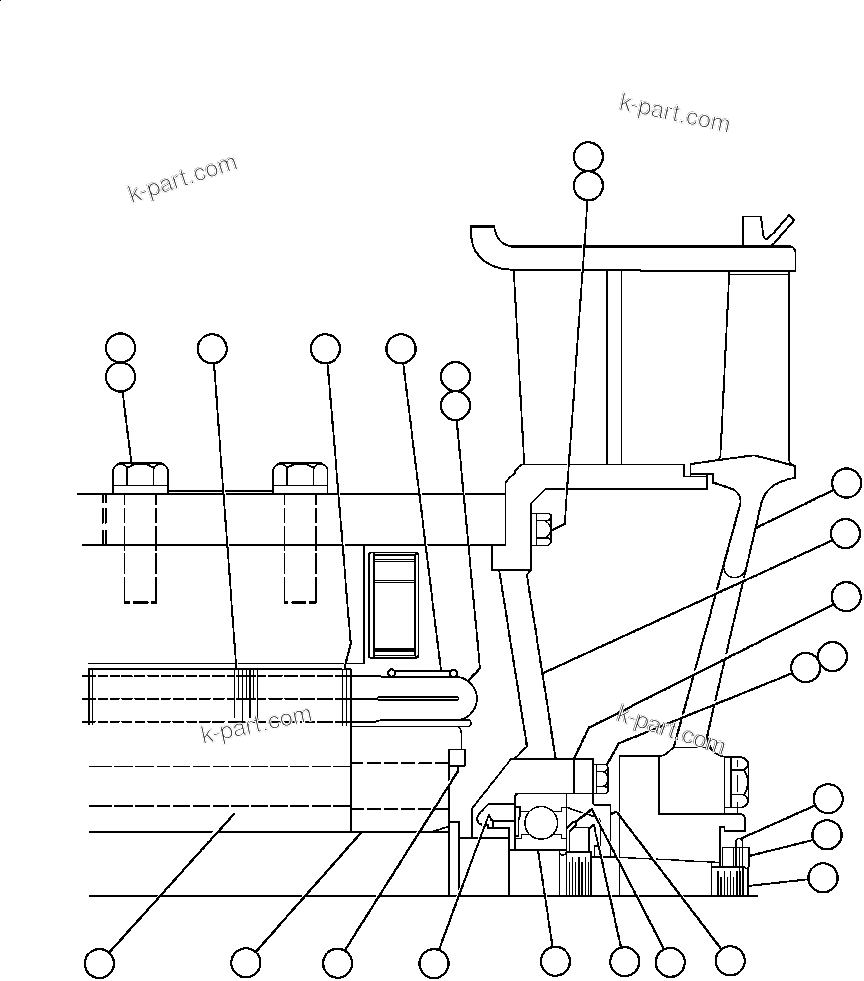 Komatsu parts book diagram for AFE47-AD 730E                SISHEN (A30095 & A30098): BLOWER UNIT - 19L5 - 1