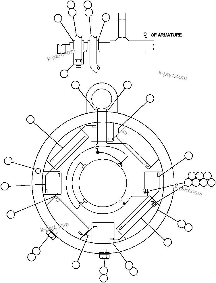 Komatsu parts book diagram for AFE47-AD 730E                SISHEN (A30095 & A30098): BLOWER UNIT - 19L5 - 4