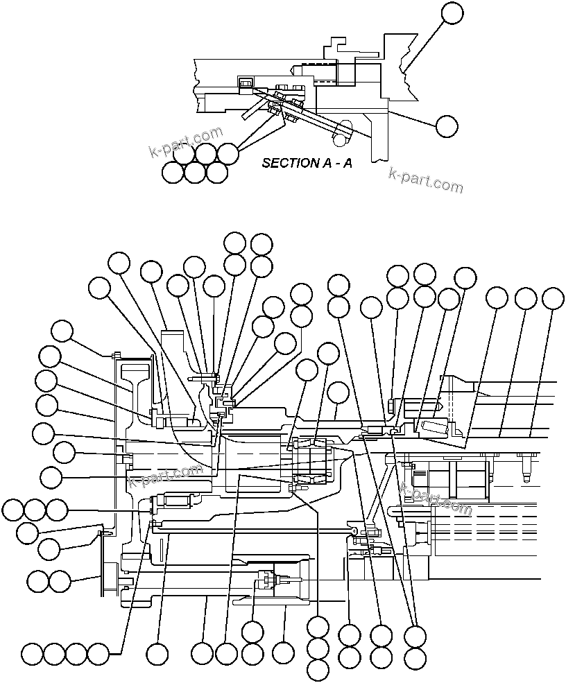 Komatsu parts book diagram for AFE47-AD 730E                SISHEN (A30095 & A30098): MOTORIZED WHEEL - 788FS10 (PB9732)