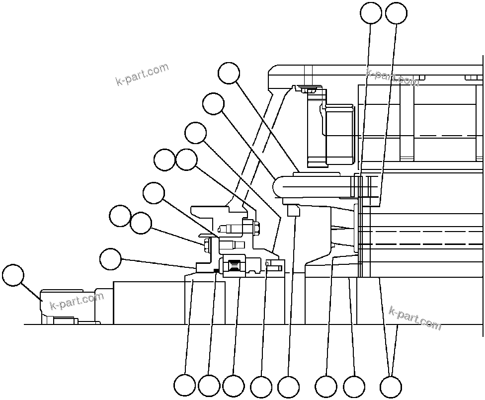 Komatsu parts book diagram for AFE47-AD 730E                SISHEN (A30095 & A30098): MOTORIZED WHEEL - 788FS10 - 2