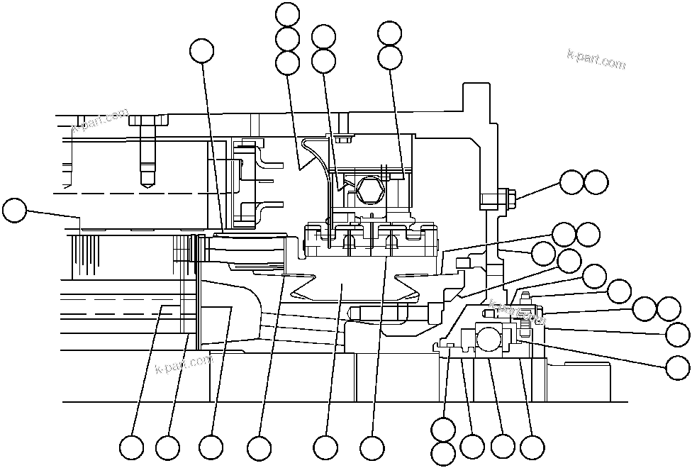 Komatsu parts book diagram for AFE47-AD 730E                SISHEN (A30095 & A30098): MOTORIZED WHEEL - 788FS10 - 3