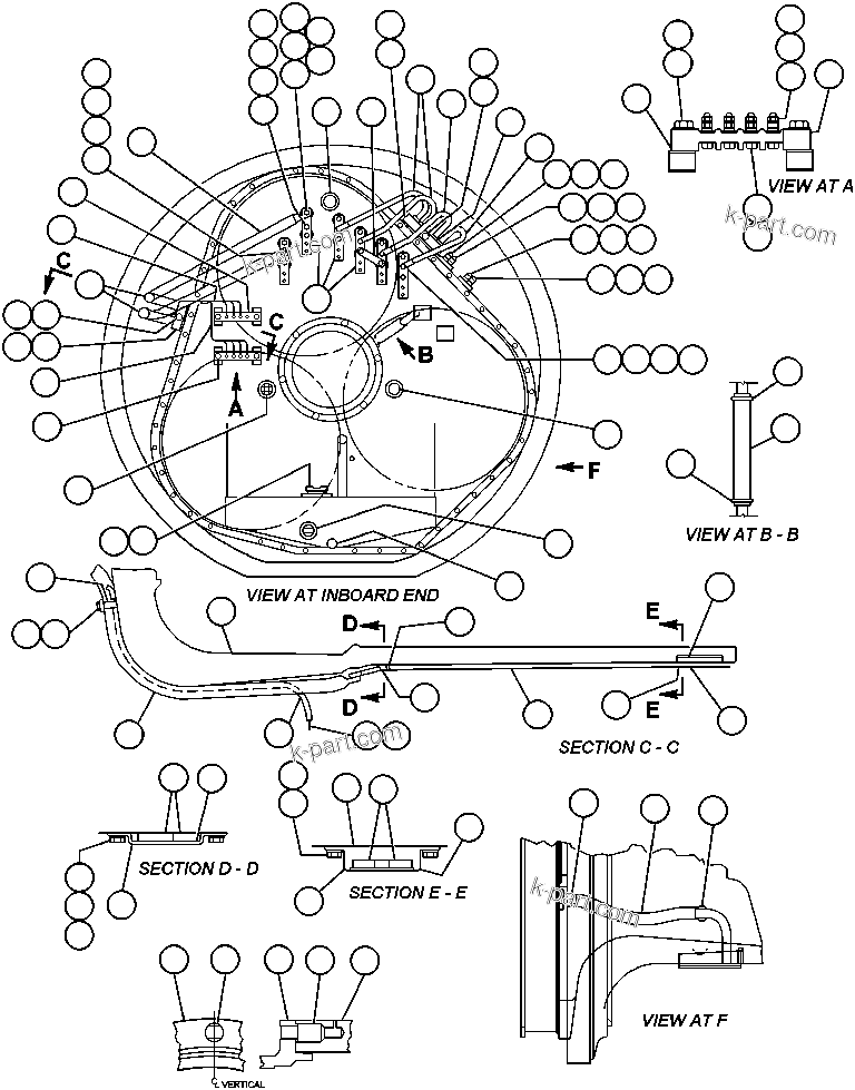 Komatsu parts book diagram for AFE47-AD 730E                SISHEN (A30095 & A30098): MOTORIZED WHEEL - 788FS10 - 4