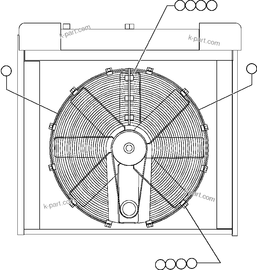Komatsu parts book diagram for AFE47-BS 730E S/N A30220-A30224   PAMA: FAN GUARD