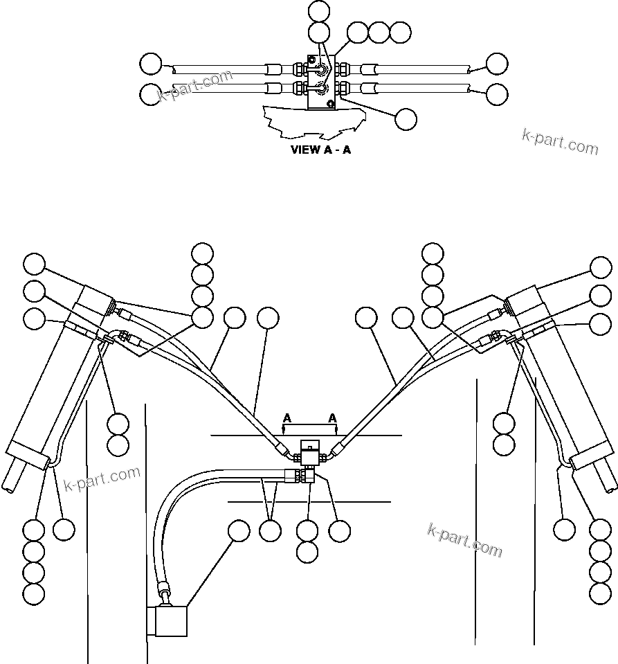 Komatsu parts book diagram for AFE47-BS 730E S/N A30220-A30224   PAMA: STEERING CYLINDER PIPING