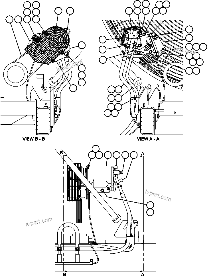 Komatsu parts book diagram for AFE47-BS 730E S/N A30220-A30224   PAMA: AIR CONDITIONER COMPRESSOR INSTL