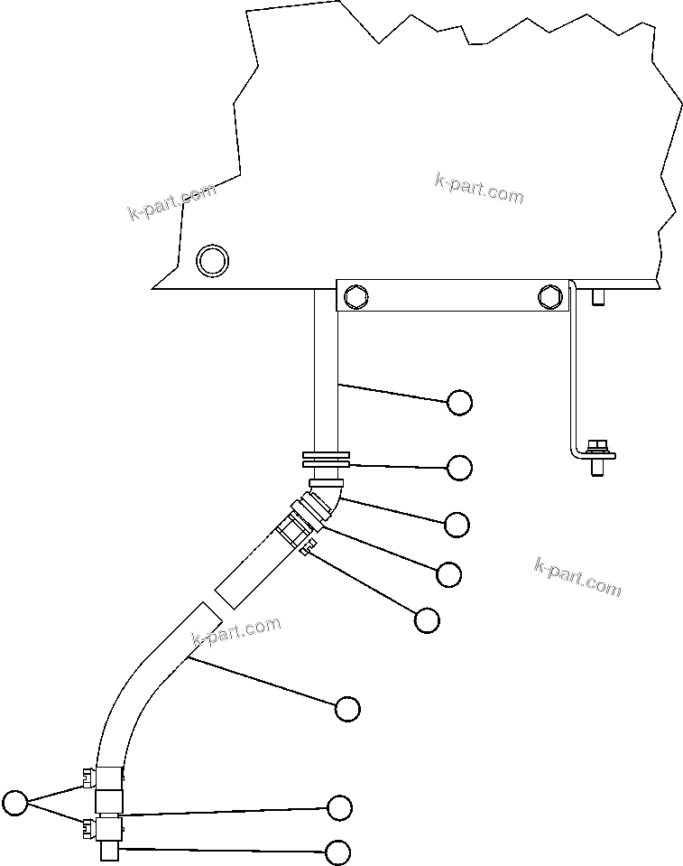 Komatsu parts book diagram for AFE47-BS 730E S/N A30220-A30224   PAMA: HEATER/AC DRAIN HOSE INSTALLATION