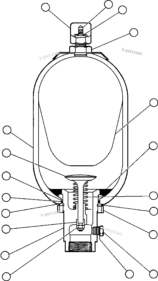 Komatsu parts book diagram for AFE47-BS 730E S/N A30220-A30224   PAMA: ACCUMULATOR ASSEMBLY (2.5 GAL) (PB7058)