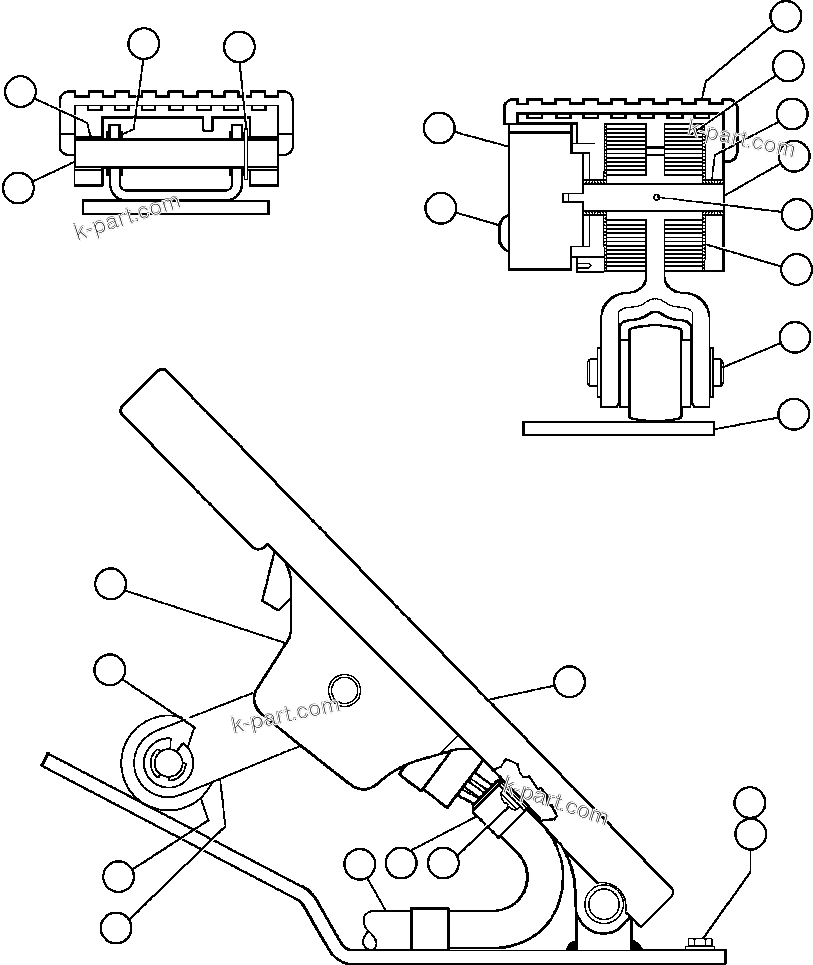 Komatsu parts book diagram for AFE47-BS 730E S/N A30220-A30224   PAMA: ELECTRONIC TREADLE (PB9506)