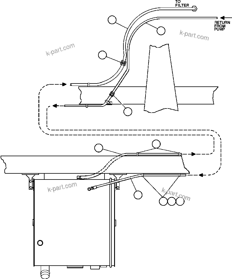 Komatsu parts book diagram for AFE47-BS 730E S/N A30220-A30224   PAMA: FUEL TANK PIPING