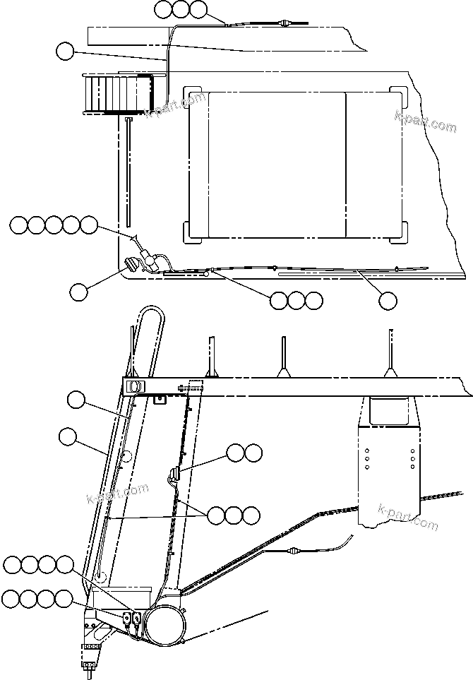 Komatsu parts book diagram for AFE47-BS 730E S/N A30220-A30224   PAMA: LEFT DECK & LADDER LIGHT WIRING