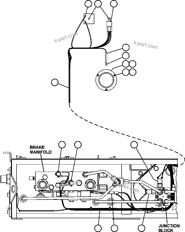 Komatsu parts book diagram for AFE47-BS 730E S/N A30220-A30224   PAMA: BRAKE CABINET WIRING