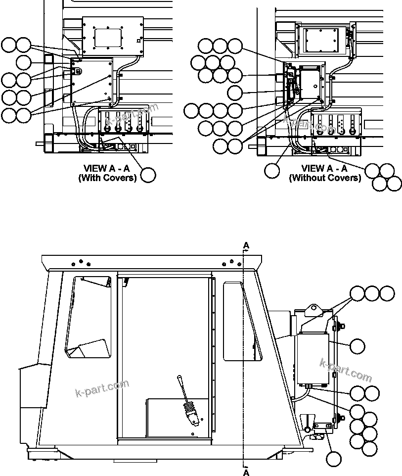 Komatsu parts book diagram for AFE47-BS 730E S/N A30220-A30224   PAMA: PAYLOAD METER III - CAB