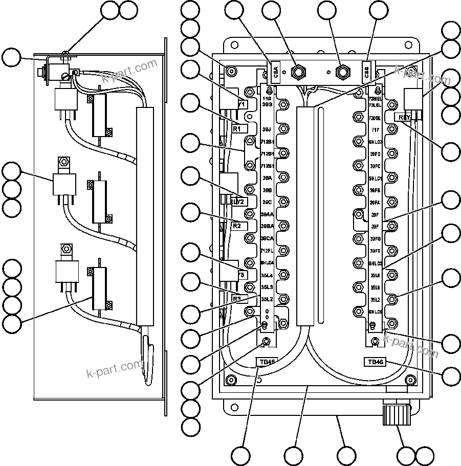 Komatsu parts book diagram for AFE47-BS 730E S/N A30220-A30224   PAMA: JUNCTION BOX ASSEMBLY - PLM III (EG7505)
