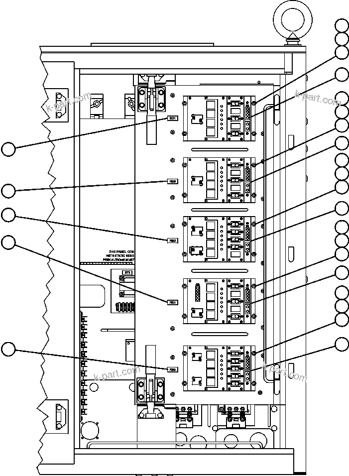 Komatsu parts book diagram for AFE47-BS 730E S/N A30220-A30224   PAMA: CONTROL CABINET RIGHT DOOR (SWING OUT DOOR)