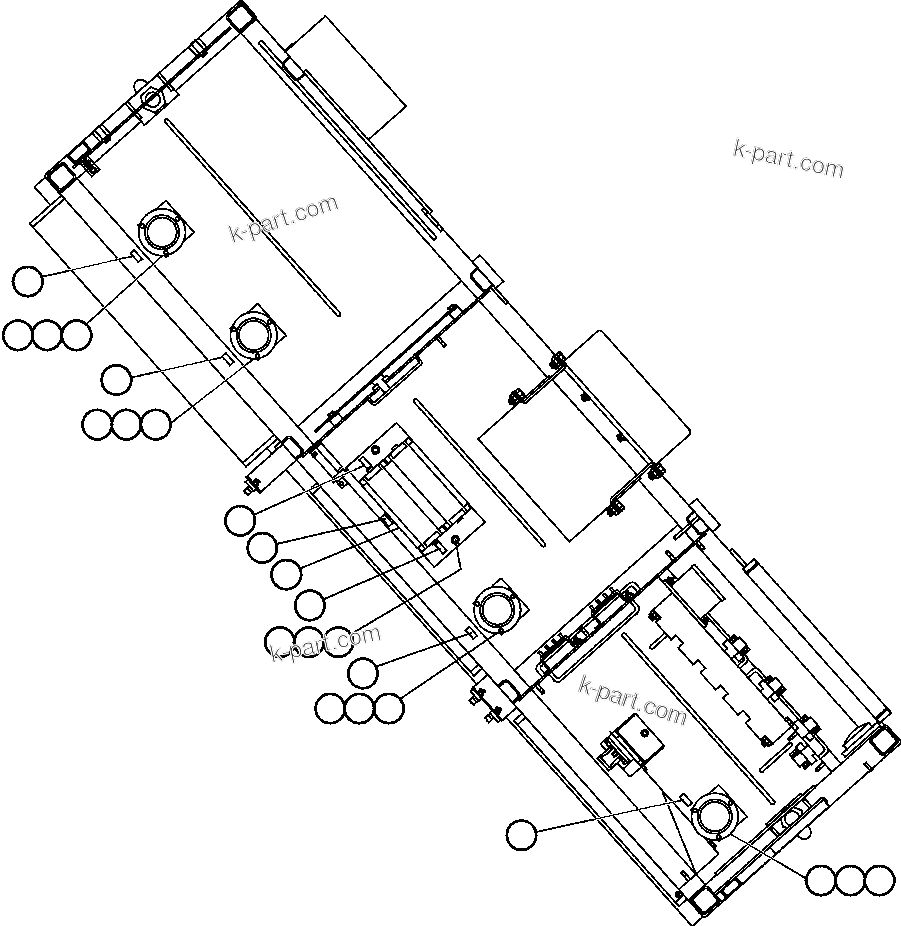 Komatsu parts book diagram for AFE47-BS 730E S/N A30220-A30224   PAMA: CONTROL CABINET - UNDER TOP COVER