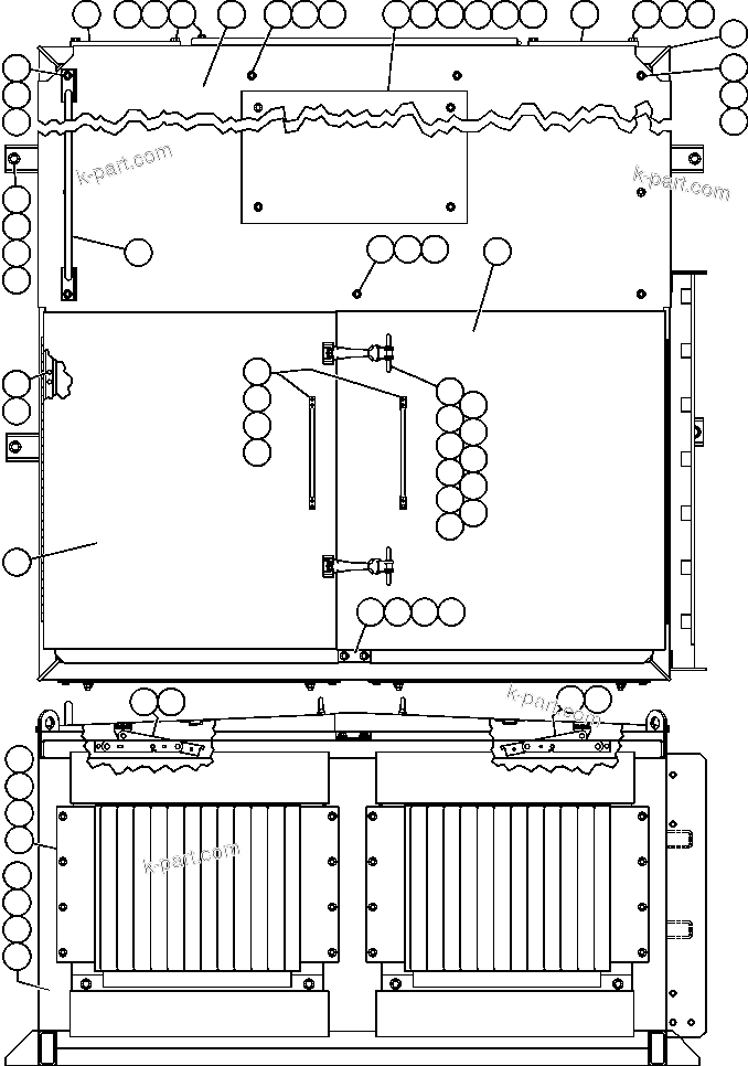 Komatsu parts book diagram for AFE47-BS 730E S/N A30220-A30224   PAMA: BLOWN GRID - 3 STEP, 18 ELEMENT