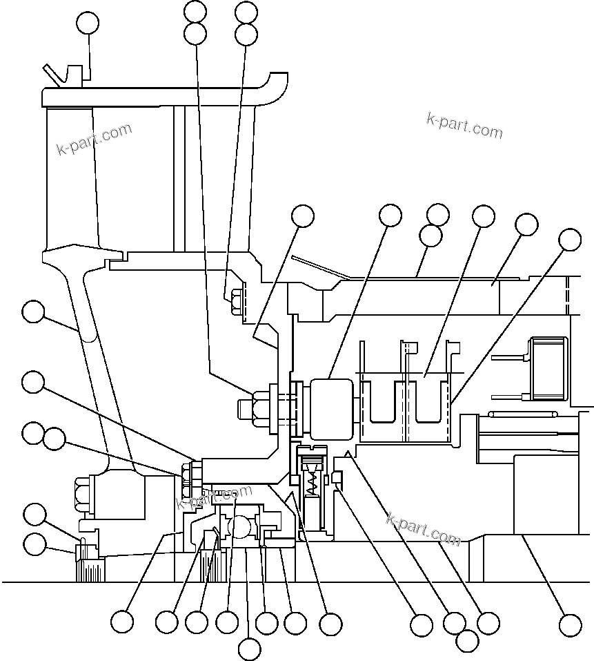 Komatsu parts book diagram for AFE47-BS 730E S/N A30220-A30224   PAMA: BLOWER UNIT (PB9278)