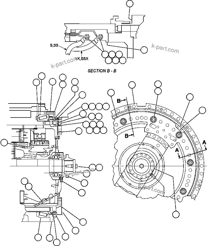 Komatsu parts book diagram for AFE47-BS 730E S/N A30220-A30224   PAMA: MOTORIZED WHEEL - 788FS10 - 1