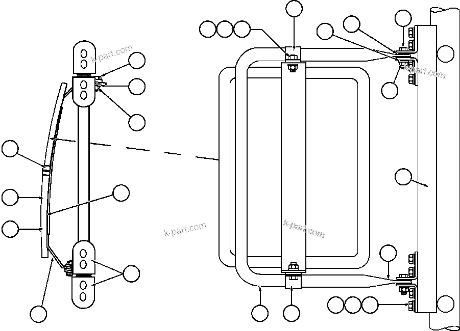 Komatsu parts book diagram for AFE47-BV 730E S/N A30229, A30231, A30236-A30237    CVG: R.H. CONVEX MIRROR INSTALLATION