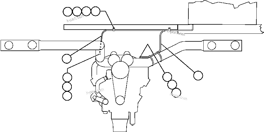Komatsu parts book diagram for AFE47-BV 730E S/N A30229, A30231, A30236-A30237    CVG: AIR CLEANER SVC INDICATOR PIPING & INSTL