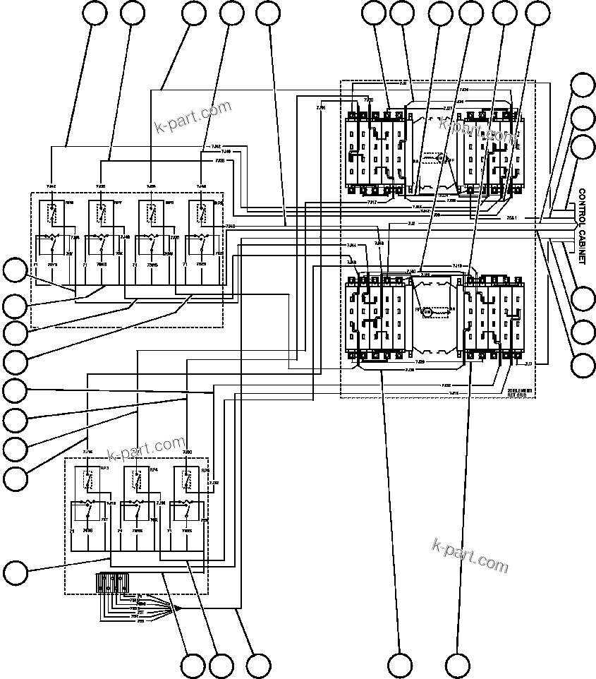 Komatsu parts book diagram for AFE47-BV 730E S/N A30229, A30231, A30236-A30237    CVG: ELECTRIC POWER COMPONENTS WIRING - 1