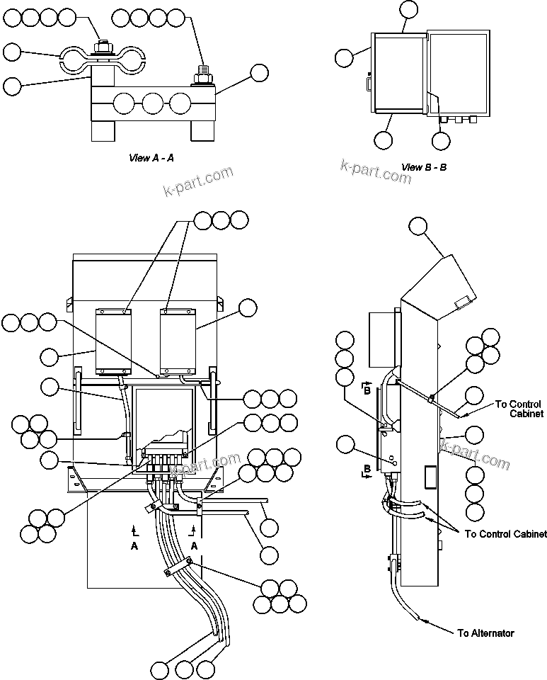Komatsu parts book diagram for AFE47-BV 730E S/N A30229, A30231, A30236-A30237    CVG: BLOWER INLET WIRING INSTALLATION