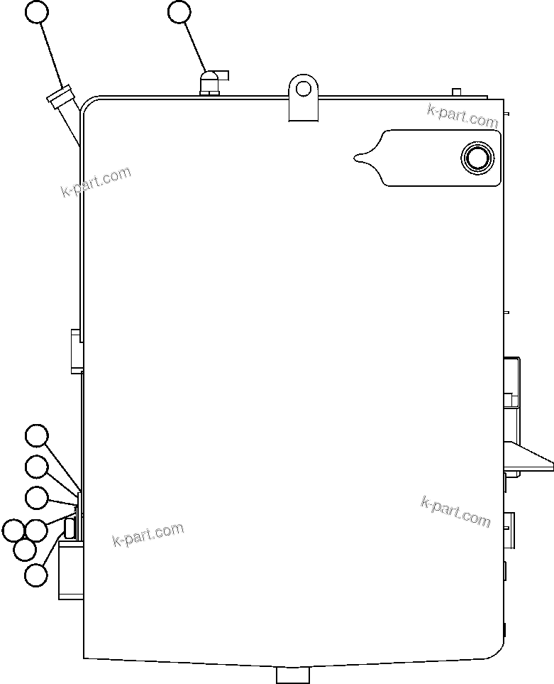 Komatsu parts book diagram for AFE47-BV 730E S/N A30229, A30231, A30236-A30237    CVG: PRESSURE FUELING - R.H.