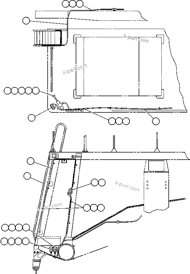 Komatsu parts book diagram for AFE47-BV 730E S/N A30229, A30231, A30236-A30237    CVG: LEFT DECK & LADDER LIGHT WIRING