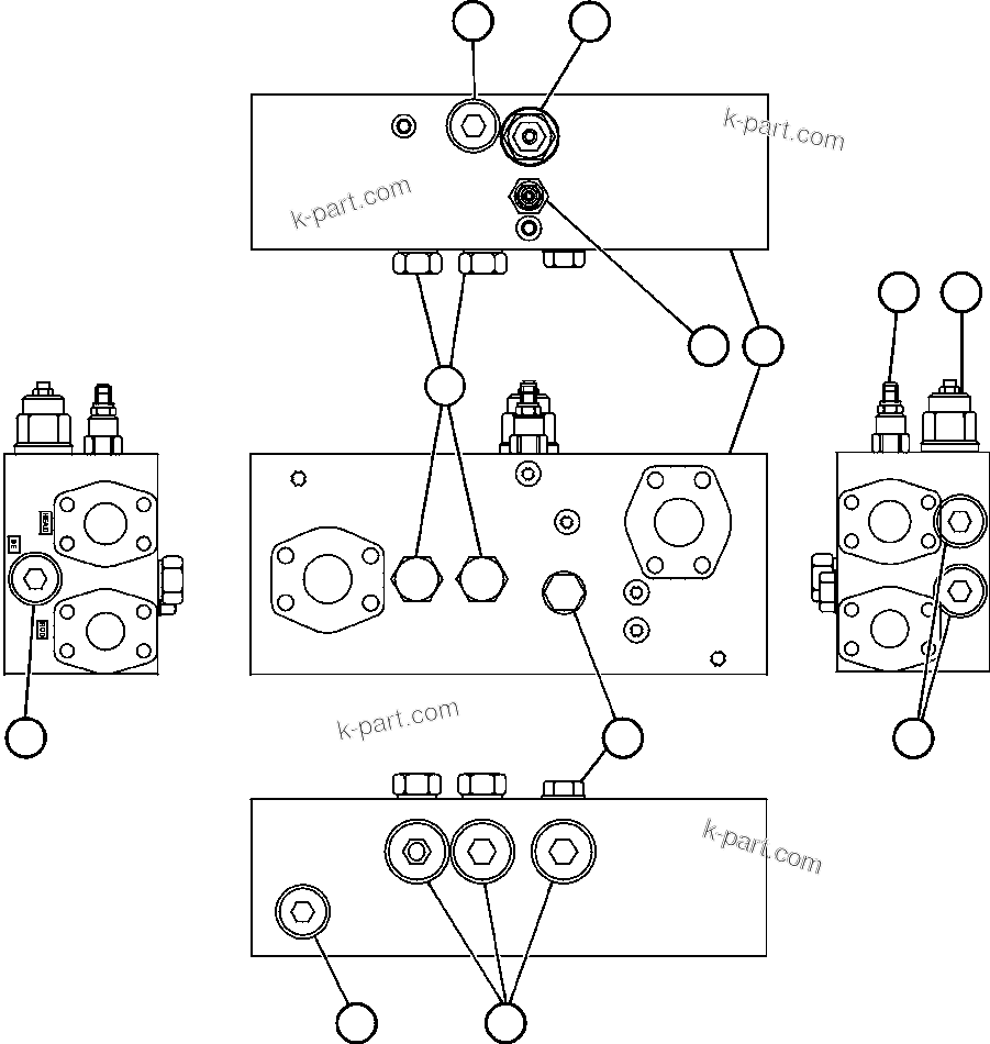 Komatsu parts book diagram for AFE47-BV 730E S/N A30229, A30231, A30236-A30237    CVG: OVERCENTER MANIFOLD VALVE ASSM (PC0522)