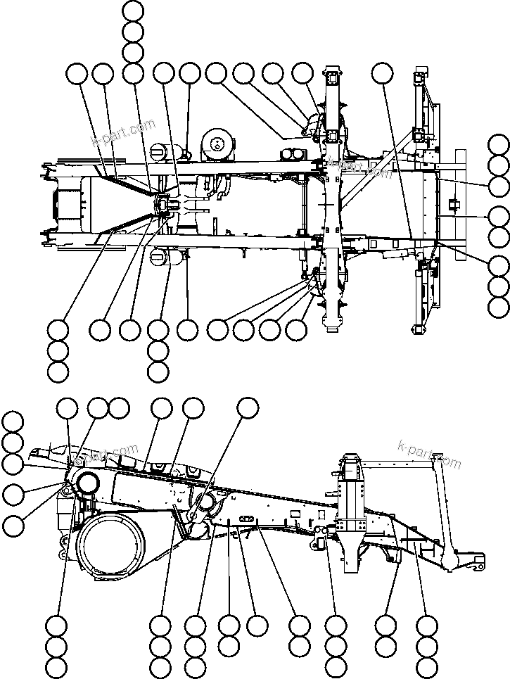 Komatsu parts book diagram for AFE47-BV 730E S/N A30229, A30231, A30236-A30237    CVG: AUTOMATIC LUBRICATION SYSTEM - 3