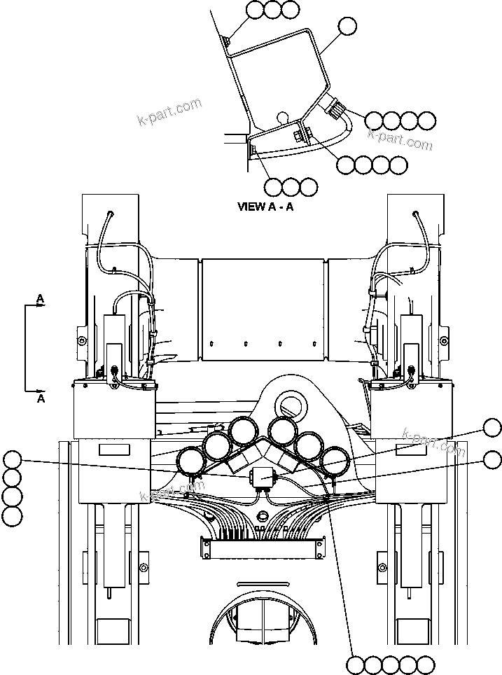 Komatsu parts book diagram for AFE47-BV 730E S/N A30229, A30231, A30236-A30237    CVG: PAYLOAD METER III - REAR SUSPENSIONS