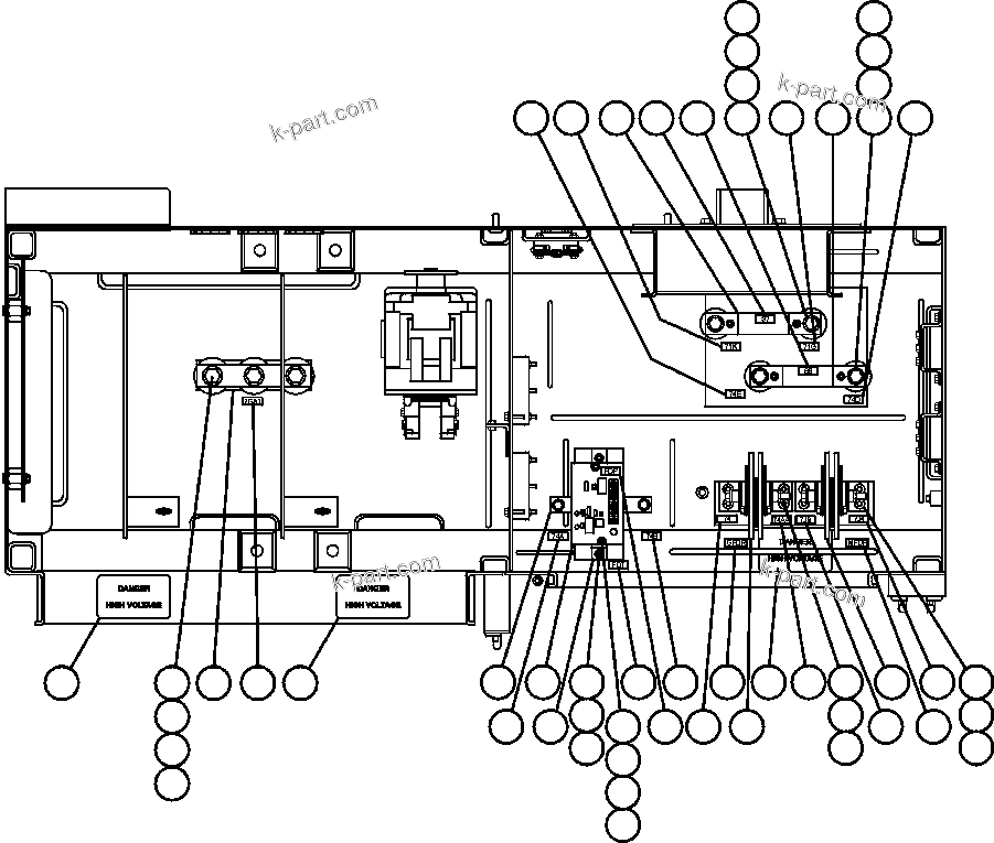Komatsu parts book diagram for AFE47-BV 730E S/N A30229, A30231, A30236-A30237    CVG: CONTROL CABINET - FLOOR