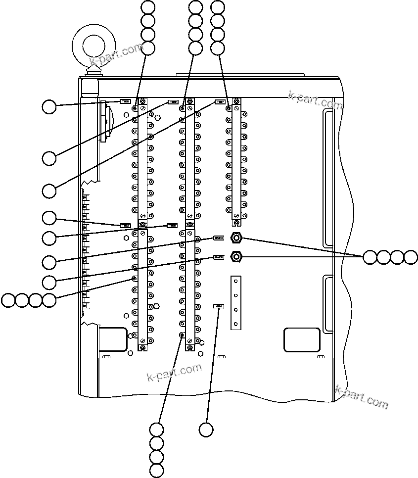 Komatsu parts book diagram for AFE47-BV 730E S/N A30229, A30231, A30236-A30237    CVG: CONTROL CABINET - REAR DOOR