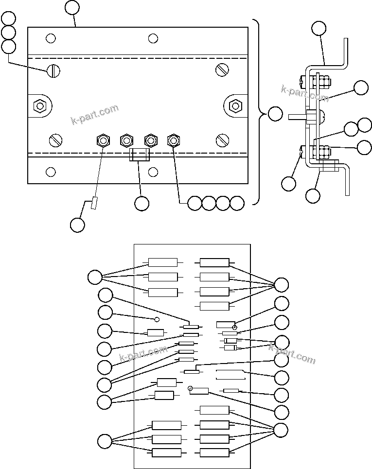 Komatsu parts book diagram for AFE47-BV 730E S/N A30229, A30231, A30236-A30237    CVG: PANEL - VMM (VE6118)