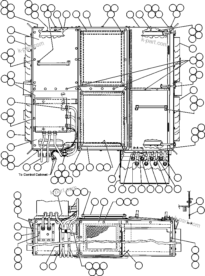 Komatsu parts book diagram for AFE47-BV 730E S/N A30229, A30231, A30236-A30237    CVG: BLOWN GRID - 7 STEP RETARDING