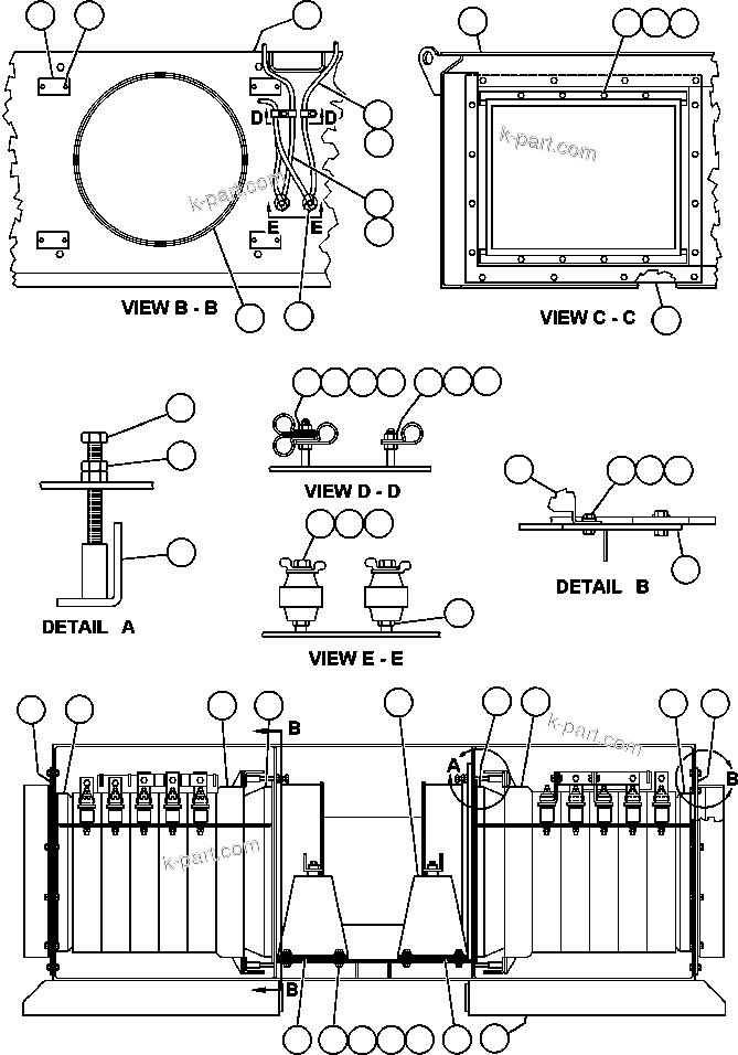 Komatsu parts book diagram for AFE47-BV 730E S/N A30229, A30231, A30236-A30237    CVG: BLOWN GRID - 7 STEP RETARDING - 4
