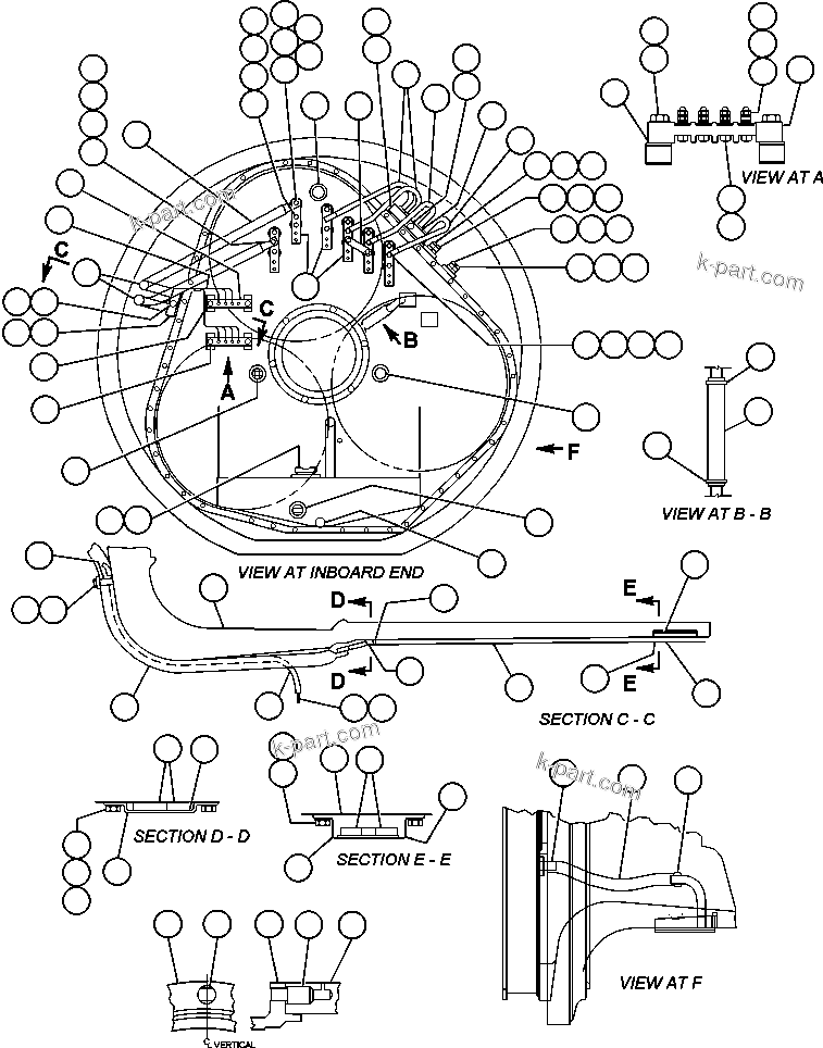 Komatsu parts book diagram for AFE47-BV 730E S/N A30229, A30231, A30236-A30237    CVG: MOTORIZED WHEEL - 788FS10 - 4
