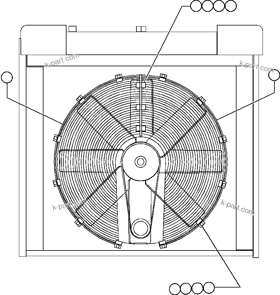 Komatsu parts book diagram for AFE47-BZ 730E  S/N A30246-A30256  HAMMERSLEY IRON: FAN GUARD