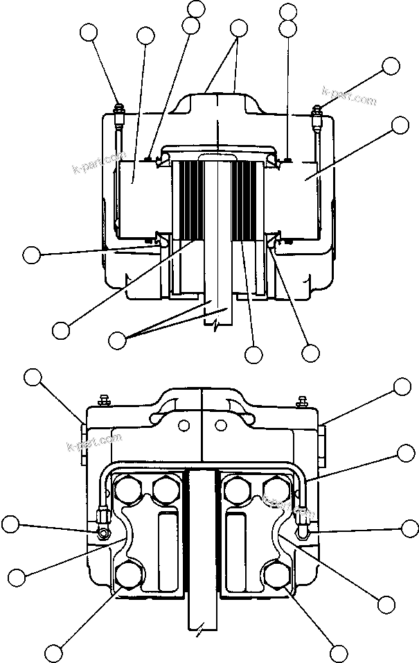 Komatsu parts book diagram for AFE47-BZ 730E  S/N A30246-A30256  HAMMERSLEY IRON: FRONT DISC BRAKE ASSEMBLY (PB7362)