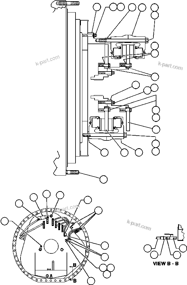 Komatsu parts book diagram for AFE47-BZ 730E  S/N A30246-A30256  HAMMERSLEY IRON: REAR DISC & PARKING BRAKE INSTL