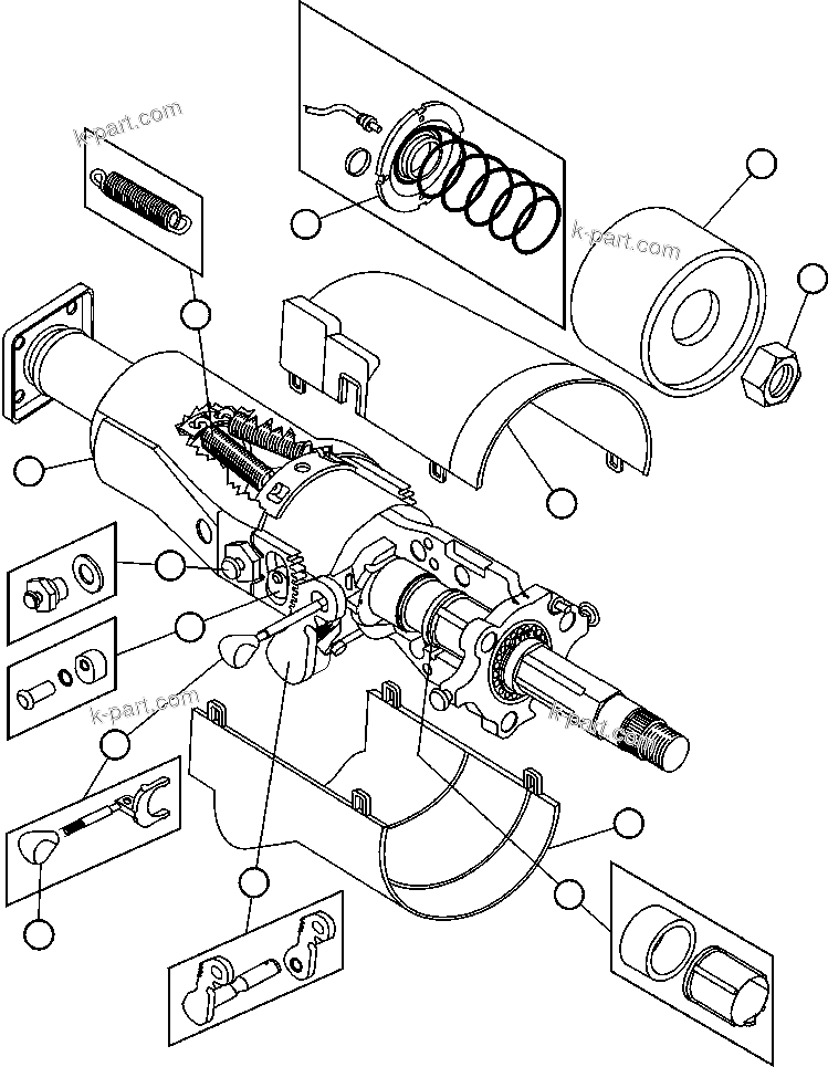 Komatsu parts book diagram for AFE47-BZ 730E  S/N A30246-A30256  HAMMERSLEY IRON: STEERING COLUMN ASSEMBLY    PC1287(1) (PC1447(2))