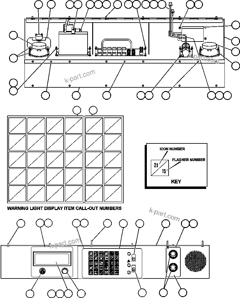 Komatsu parts book diagram for AFE47-BZ 730E  S/N A30246-A30256  HAMMERSLEY IRON: OVERHEAD DASH MODULE