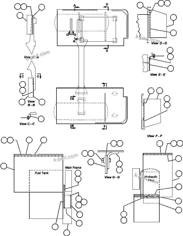 Komatsu parts book diagram for AFE47-BZ 730E  S/N A30246-A30256  HAMMERSLEY IRON: MUD FLAP INSTALLATION